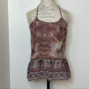 Tolula Large Sheer T Back Flare Bottom Tank Top